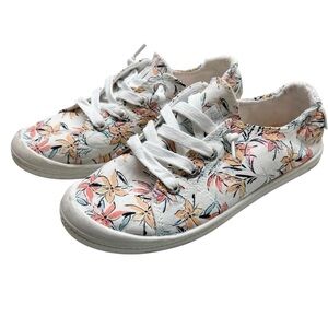 Roxy Floral Slip On Sneakers Bayshore Girls Size 4